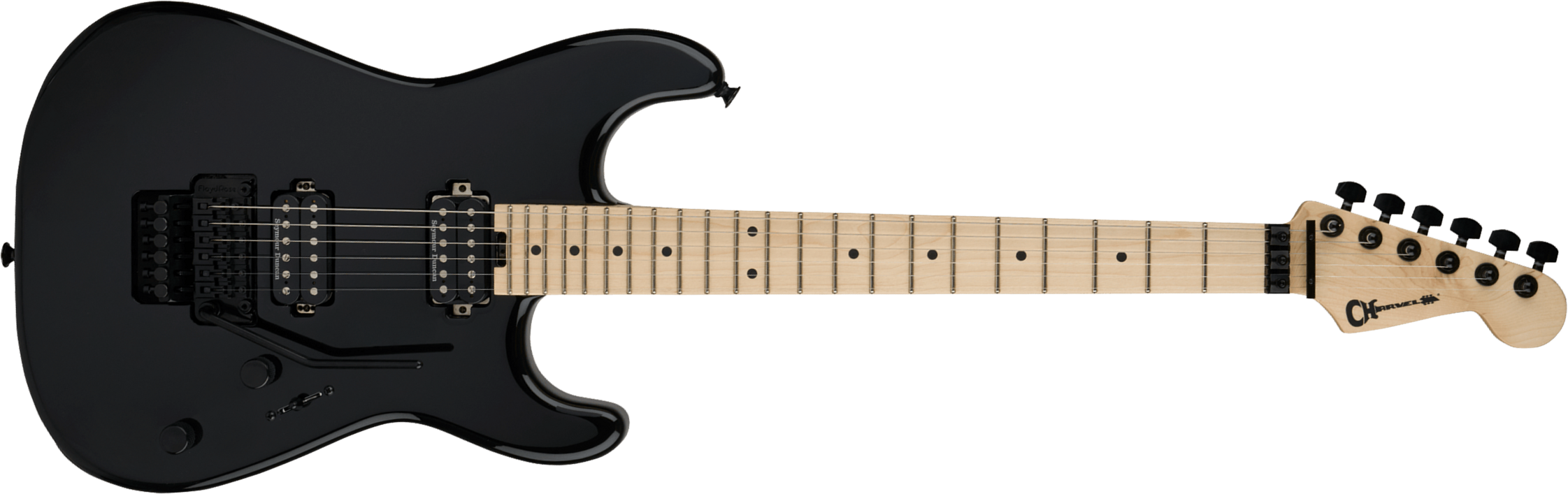 Charvel San Dimas Pro-mod Style 1 Hh Fr Mpl 2h Seymour Duncan Mn - Gloss Black - E-Gitarre in Str-Form - Main picture