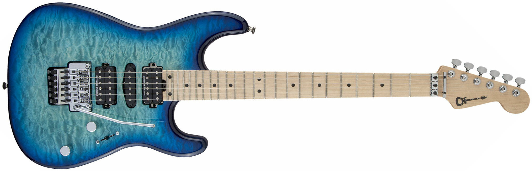 Charvel San Dimas Style 1 Hsh Qm Mj Jap Hsh Seymour Duncan Fr Mn - Caribbean Burst - E-Gitarre in Str-Form - Main picture