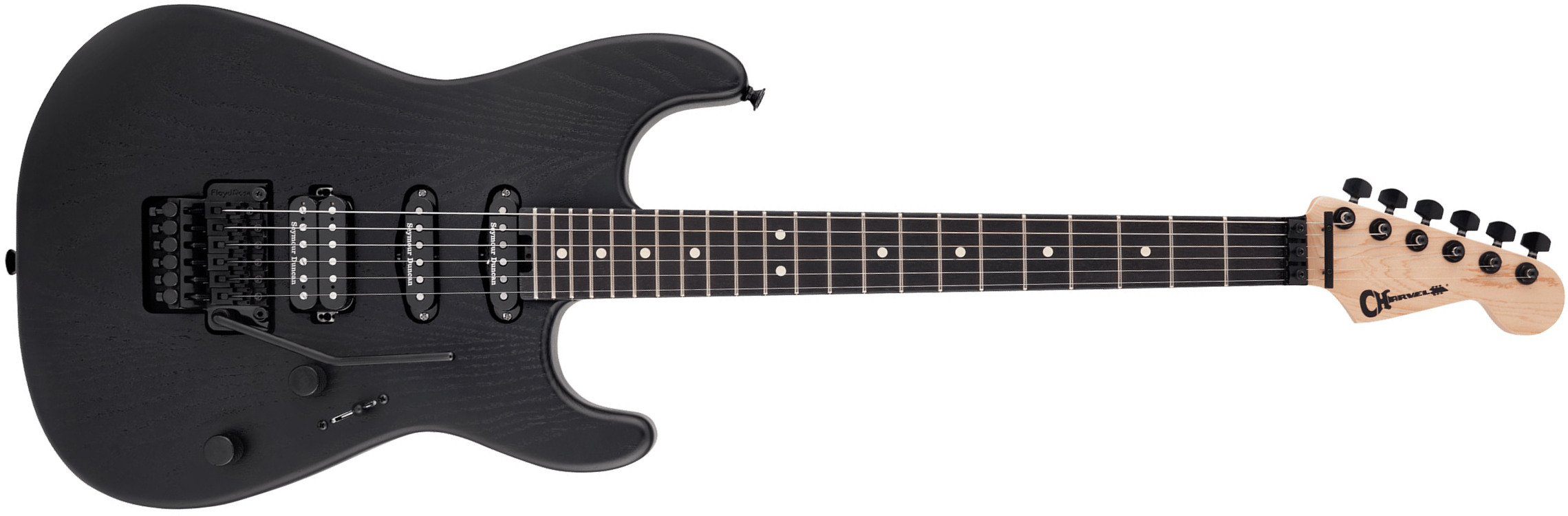 Charvel San Dimas Style 1 Hss Fr E Sassafras  Pro-mod Seymour Duncan Eb - Satin Black - E-Gitarre in Str-Form - Main picture