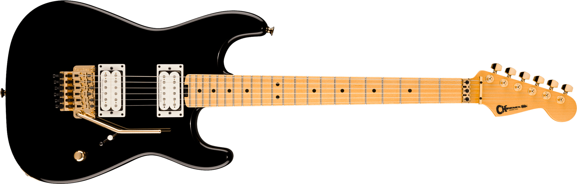 Charvel San Dimas Style 1 Sd1 Hh Fr American Neo Classic 2h Seymour Duncan Fr Mn - Gloss Black - E-Gitarre in Str-Form - Main picture