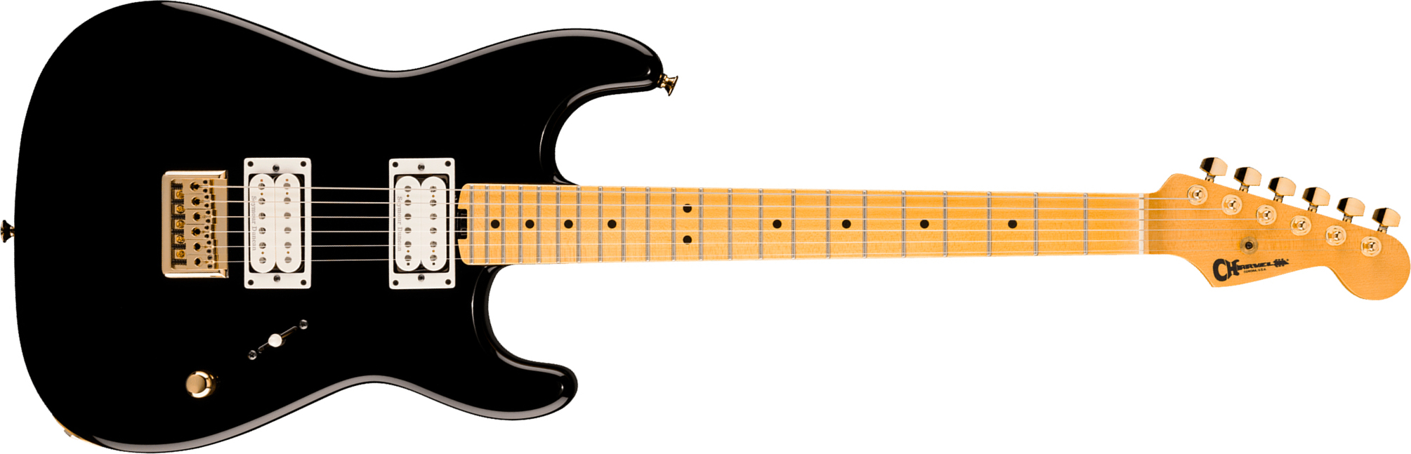 Charvel San Dimas Style 1 Sd1 Hh Ht American Neo Classic 2h Seymour Duncan Ht Mn - Gloss Black - E-Gitarre in Str-Form - Main picture