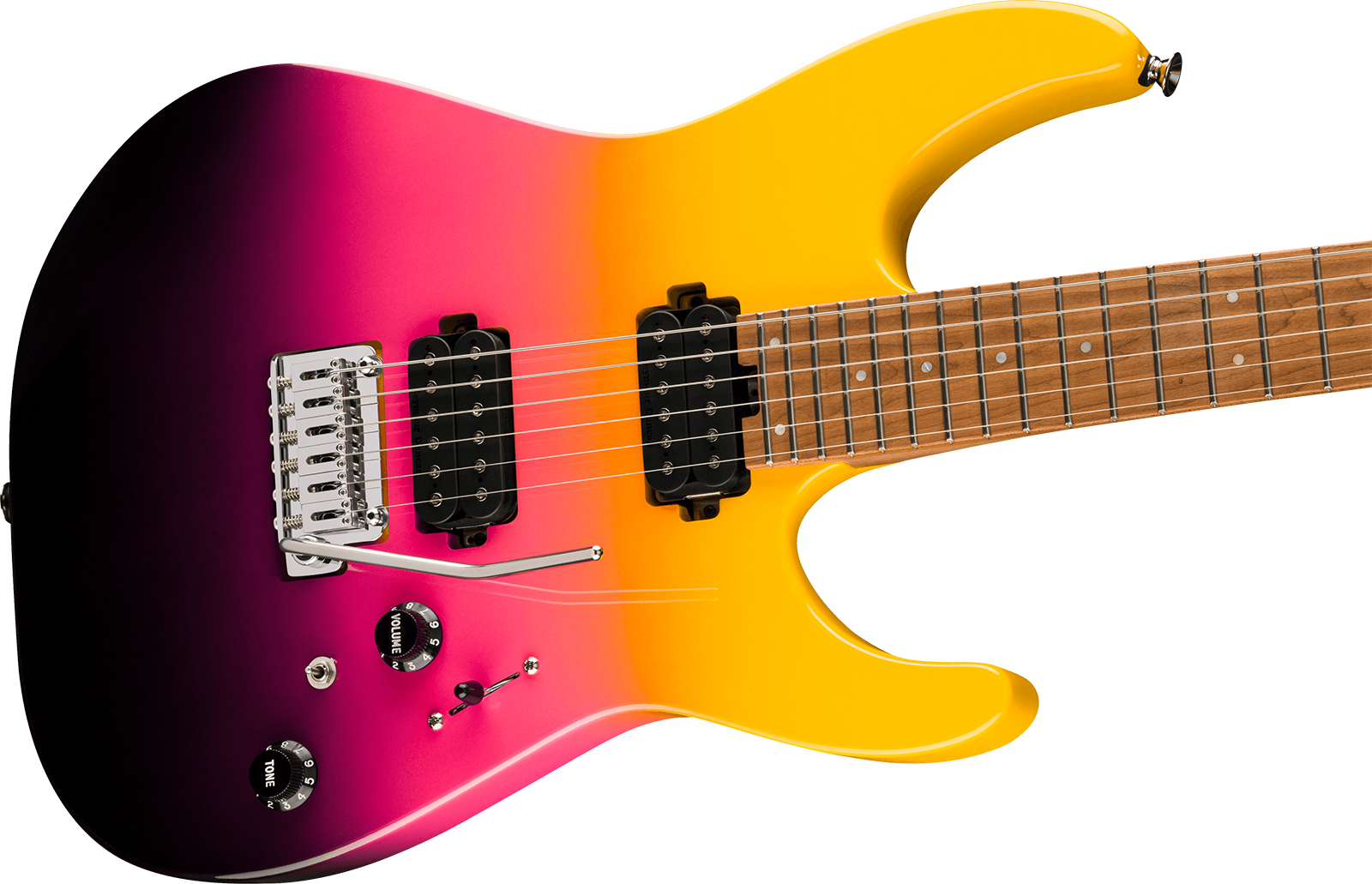 Charvel Dinky Dk24 Hh 2pt Cm Pro-mod 2h Seymour Duncan Trem Mn - Malibu Sunset - E-Gitarre in Str-Form - Variation 2