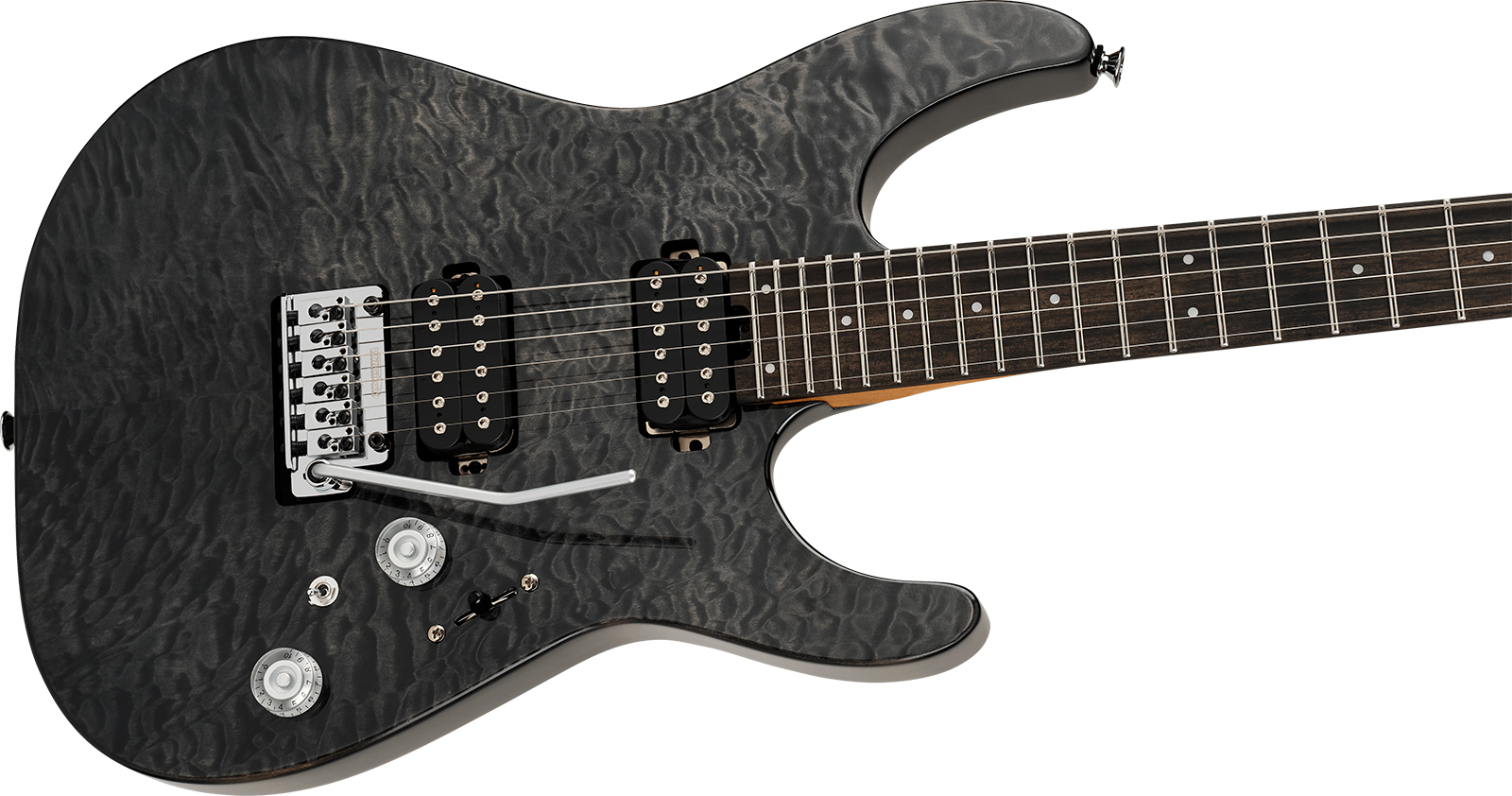 Charvel Dinky Dk24 Hh 2pt Eb Qm Pro-mod Plus 2h Seymour Duncan Trem Eb - Midnight Ocean - E-Gitarre in Str-Form - Variation 2