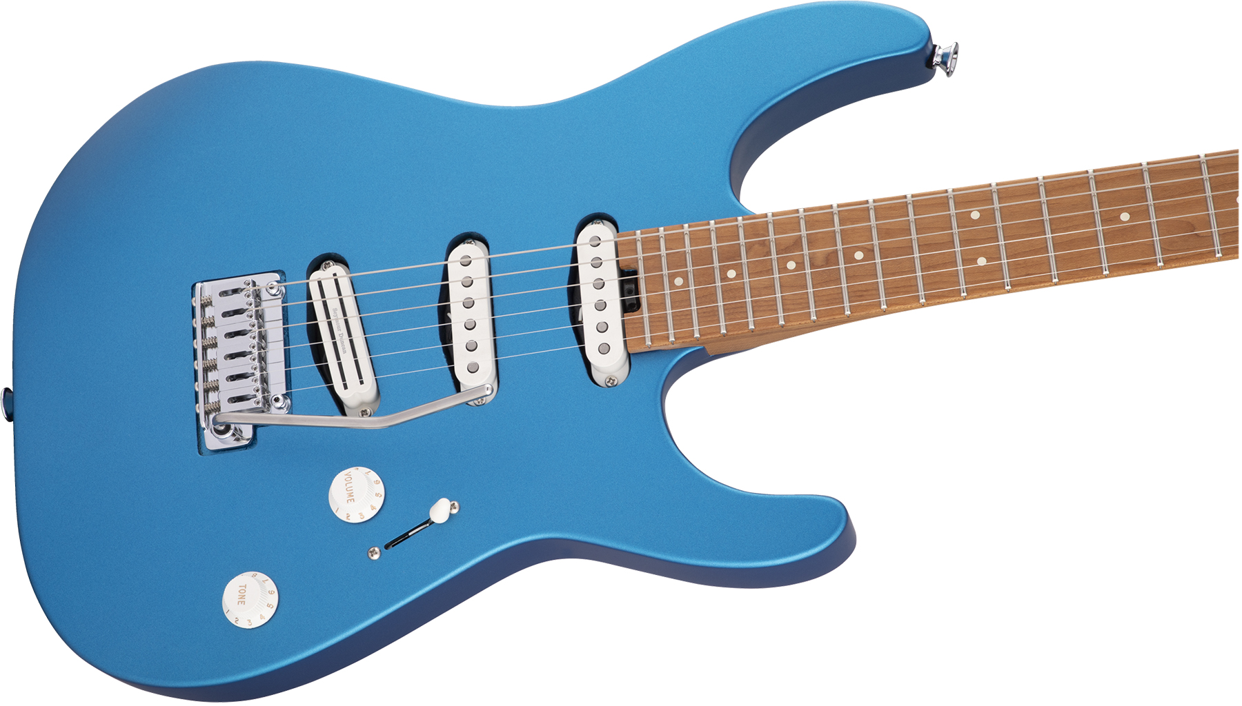 Charvel Dinky Dk22 Sss 2pt Cm Pro-mod 3s Seymour Duncan Mn - Electric Blue - E-Gitarre aus Metall - Variation 2