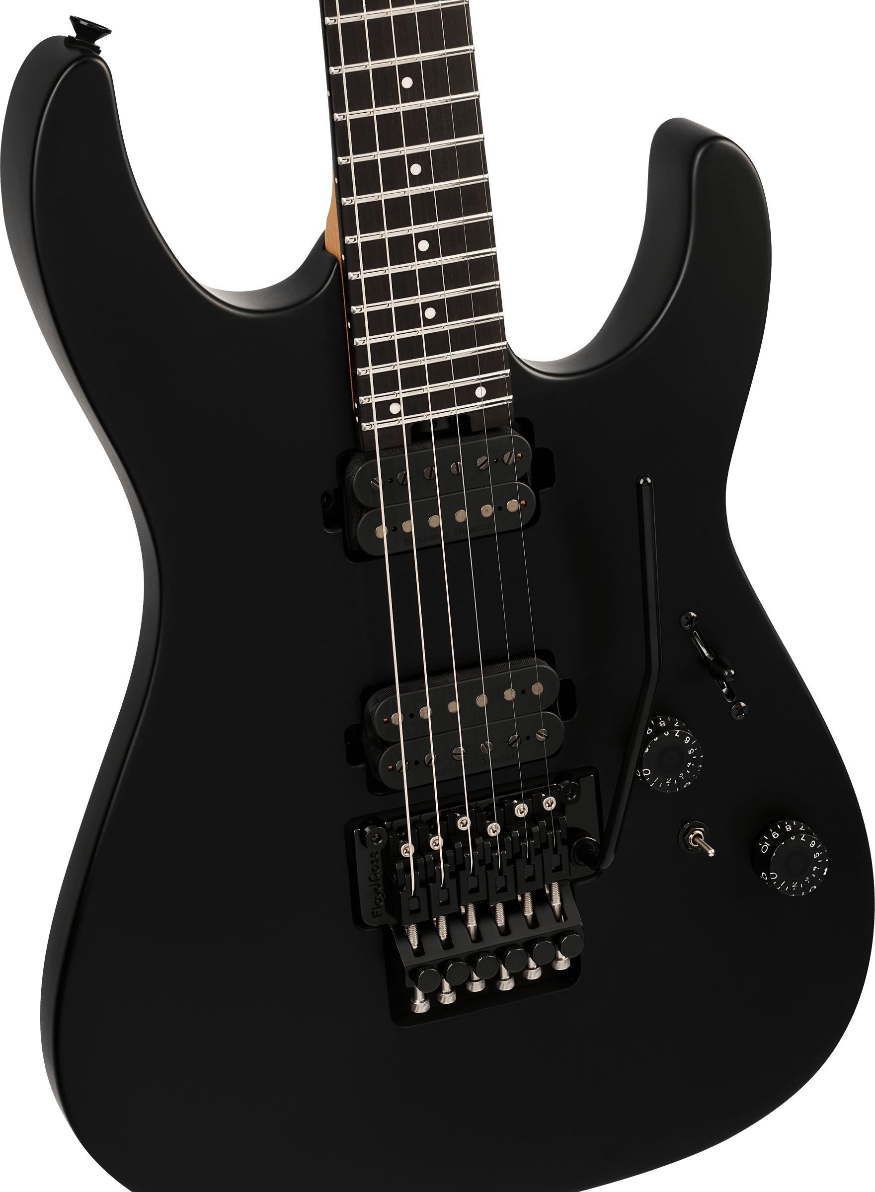 Charvel Dk24 Pro Mod Dinky Plus Hh Fr Eb - Satin Black - E-Gitarre in Str-Form - Variation 2