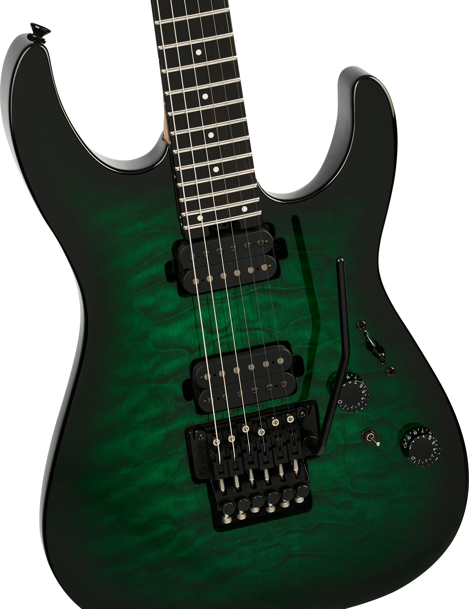 Charvel Dk24 Pro Mod Dinky Qm Plus Hh Fr Eb - Cloaked Emerald Green - E-Gitarre in Str-Form - Variation 2