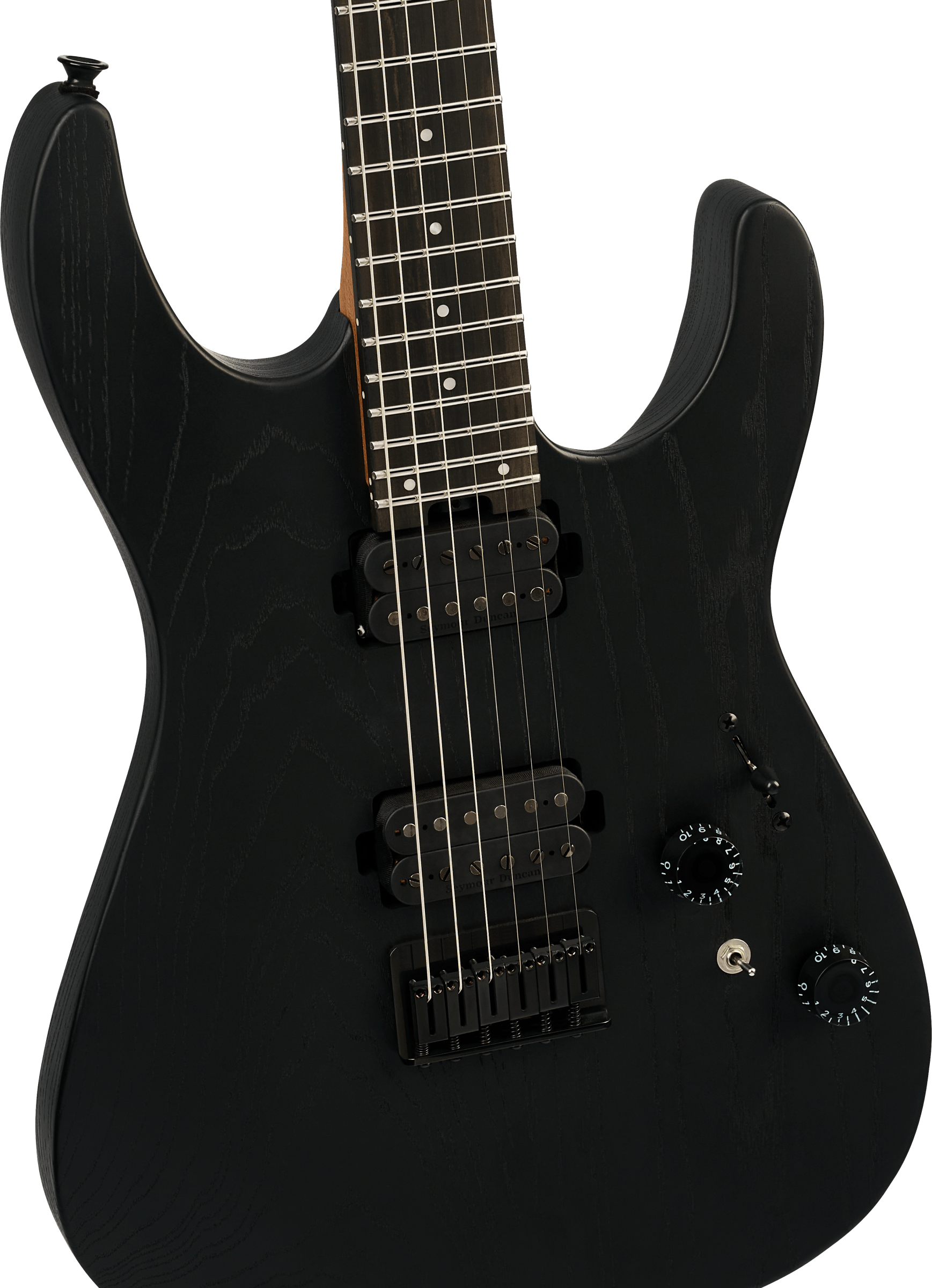Charvel Dk24 Pro Mod Dinky Qm Plus Ht Hh Eb - Black Ash - E-Gitarre in Str-Form - Variation 2