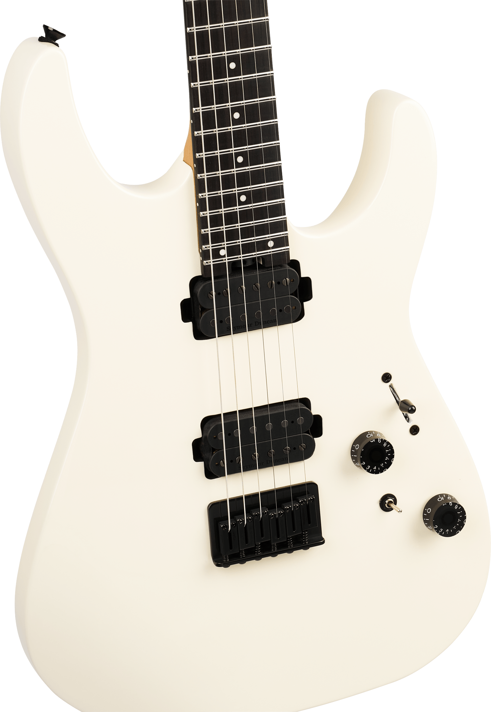 Charvel Dk24 Pro Mod Dinky Qm Plus Ht Hh Eb - Creme White - E-Gitarre in Str-Form - Variation 2
