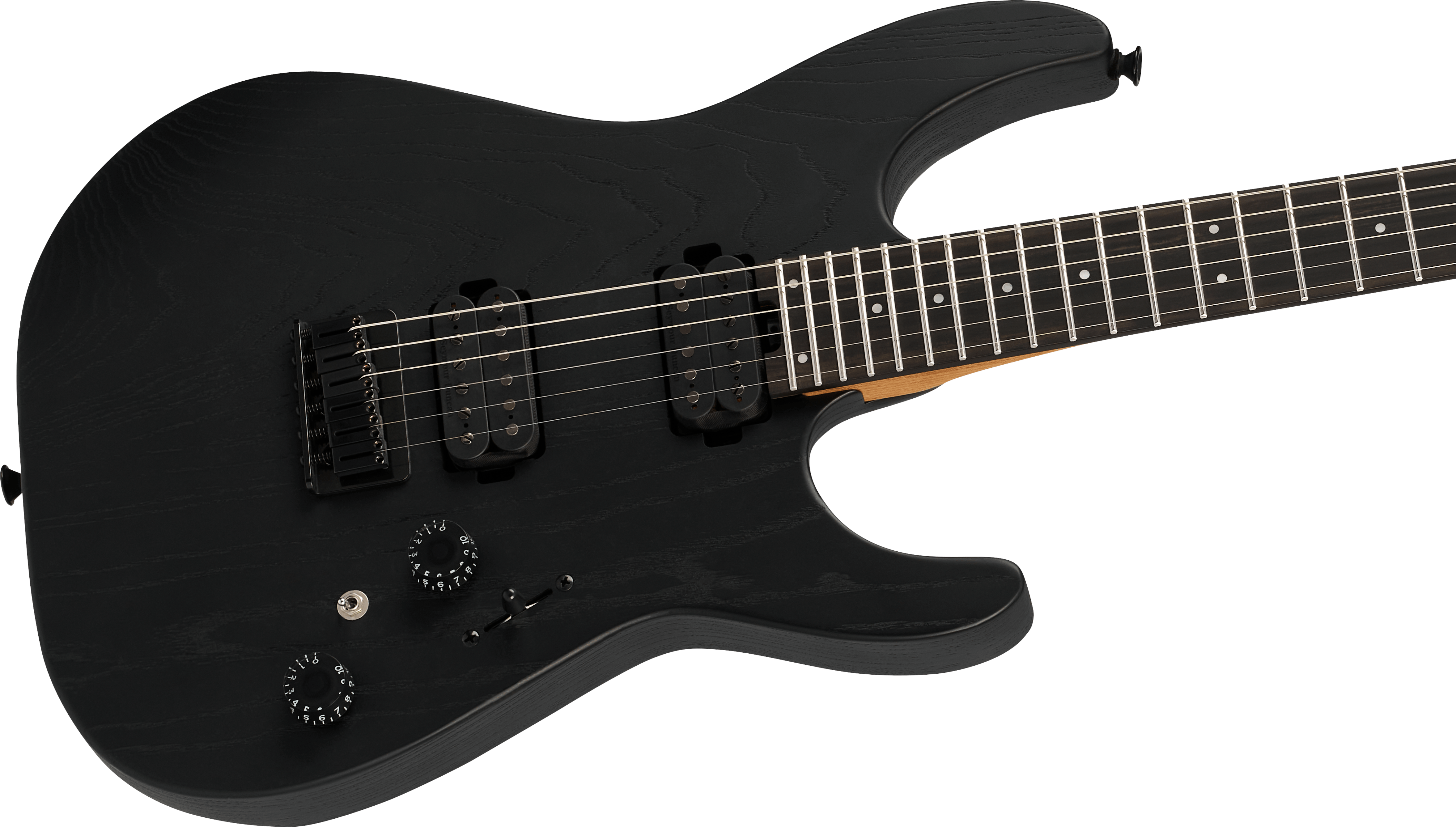 Charvel Dk24 Pro Mod Dinky Qm Plus Ht Hh Eb - Black Ash - E-Gitarre in Str-Form - Variation 3