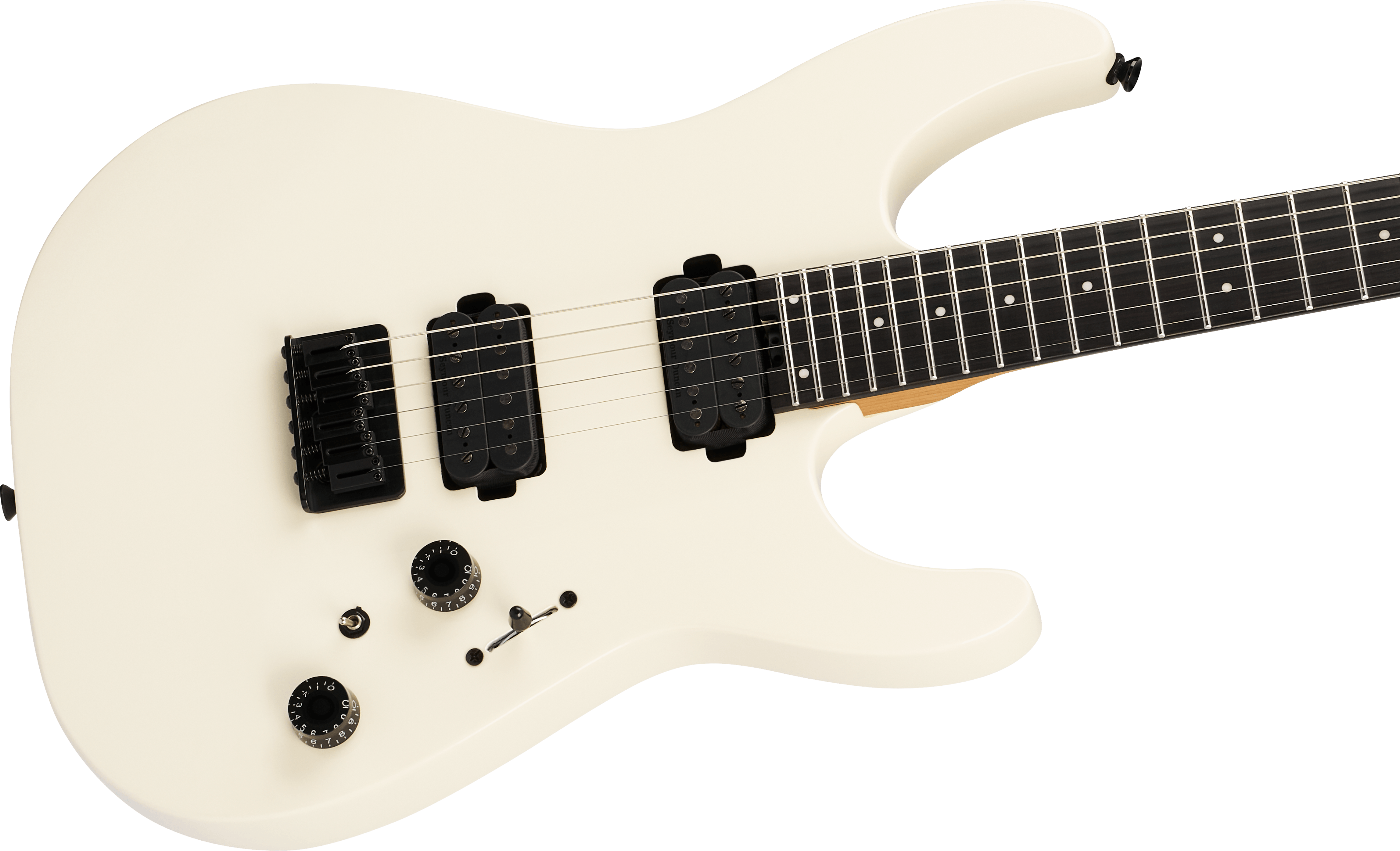 Charvel Dk24 Pro Mod Dinky Qm Plus Ht Hh Eb - Creme White - E-Gitarre in Str-Form - Variation 3