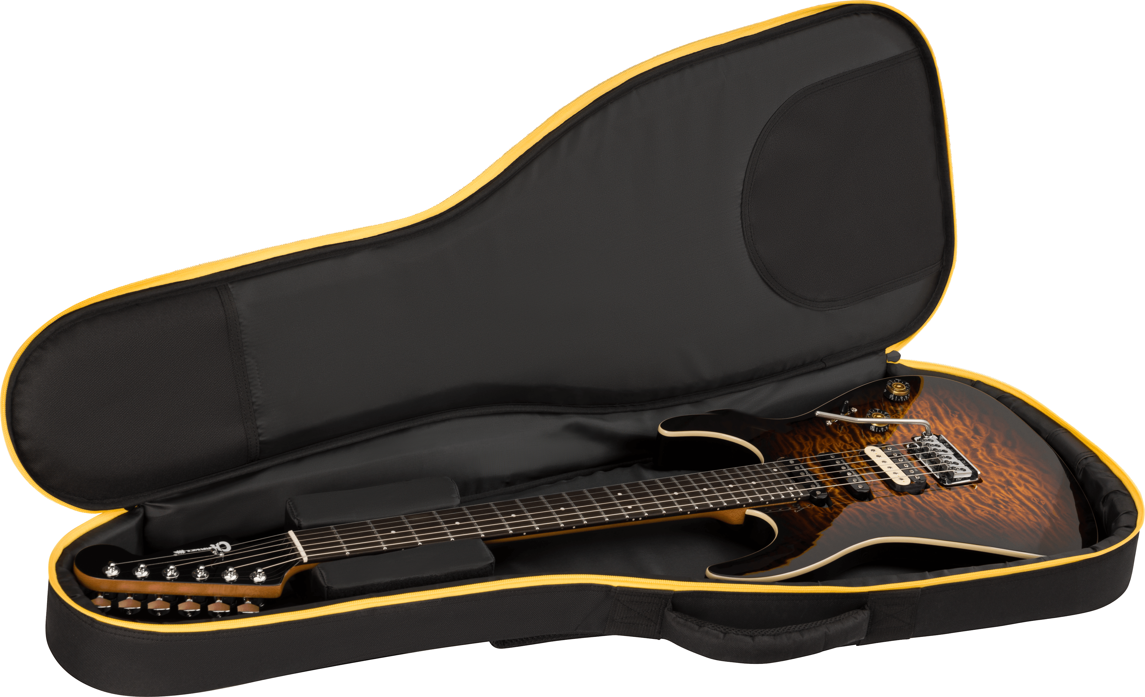 Charvel Dk24 Pro Mod Dinky Qm Plus Trem Hss Eb - Amber Tiger Eye - E-Gitarre in Str-Form - Variation 4
