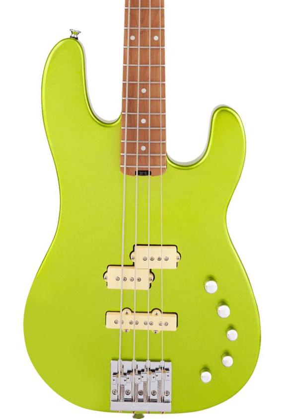 Solidbody e-bass Charvel Pro-Mod San Dimas Bass PJ IV (MEX, MN) - Lime green metallic