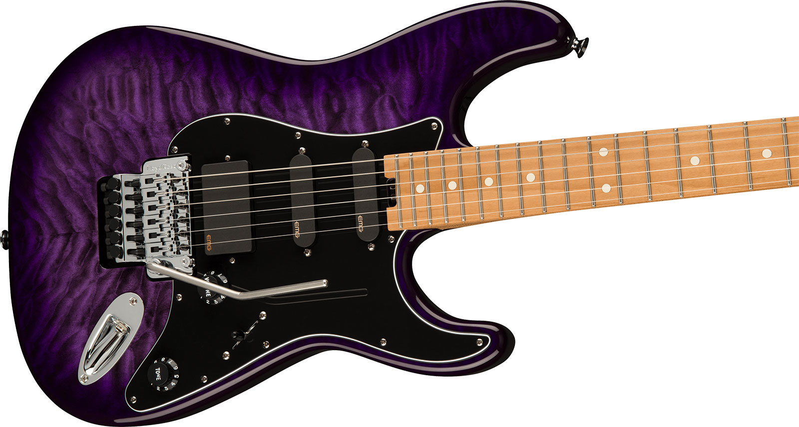 Charvel Marco Sfogli So Cal Style 1 Pro Mod Signature Hss Emg Fr Mn - Transparent Purple Burst - Signature-E-Gitarre - Variation 2