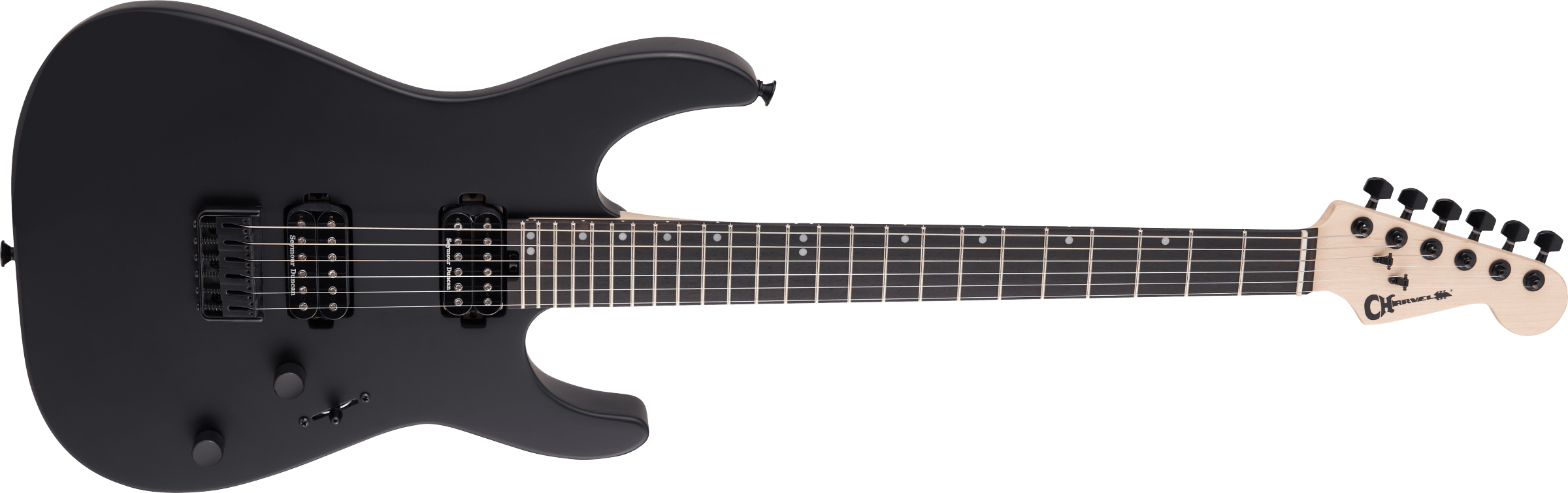 Charvel Dinky Dk24 Hh Ht E Pro-mod 2h Seymour Duncan Eb - Satin Black - E-Gitarre in Str-Form - Variation 2