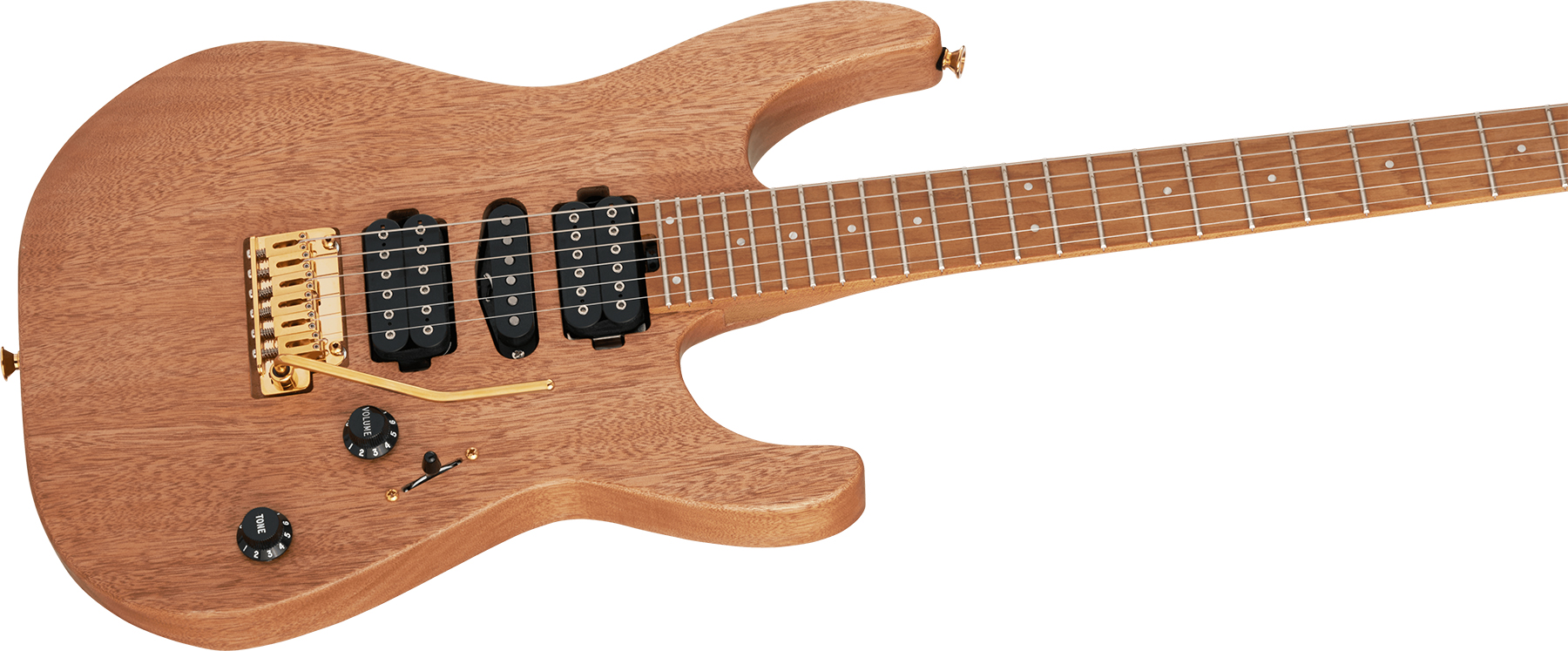 Charvel Dinky Dk24 Hsh 2pt Cm Mahogany Pro-mod Seymour Duncan Ht Mn - Natural - E-Gitarre in Str-Form - Variation 2