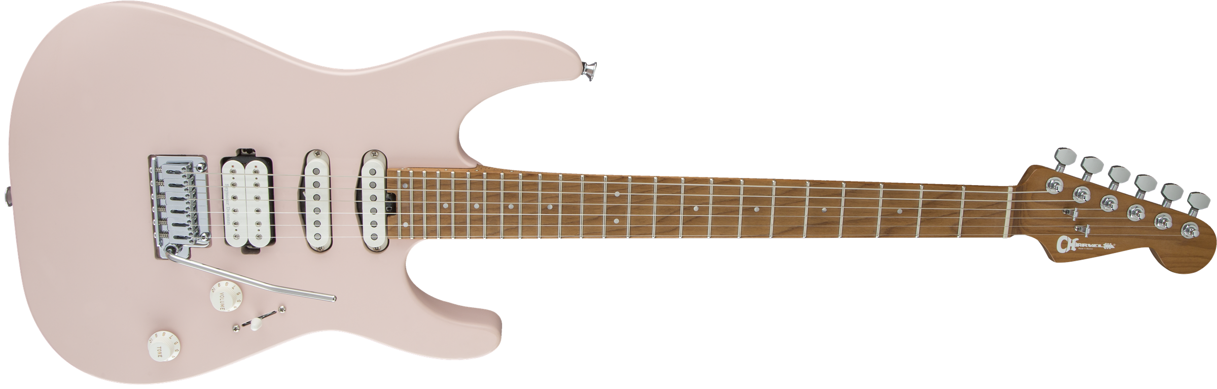 Charvel Pro-mod Dk24 Hss 2pt Cm Trem Mn - Satin Shell Pink - E-Gitarre in Str-Form - Variation 2