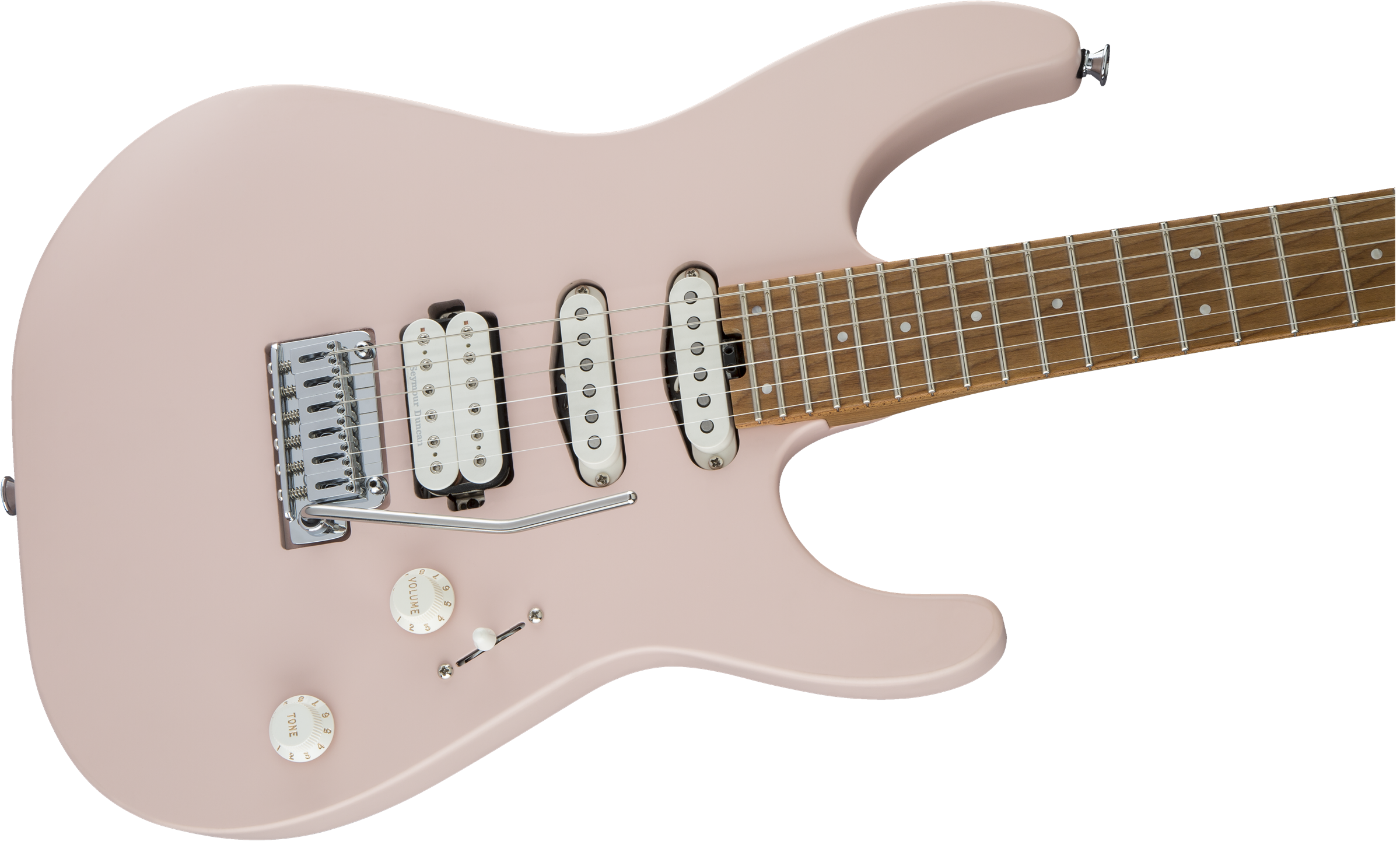 Charvel Pro-mod Dk24 Hss 2pt Cm Trem Mn - Satin Shell Pink - E-Gitarre in Str-Form - Variation 3