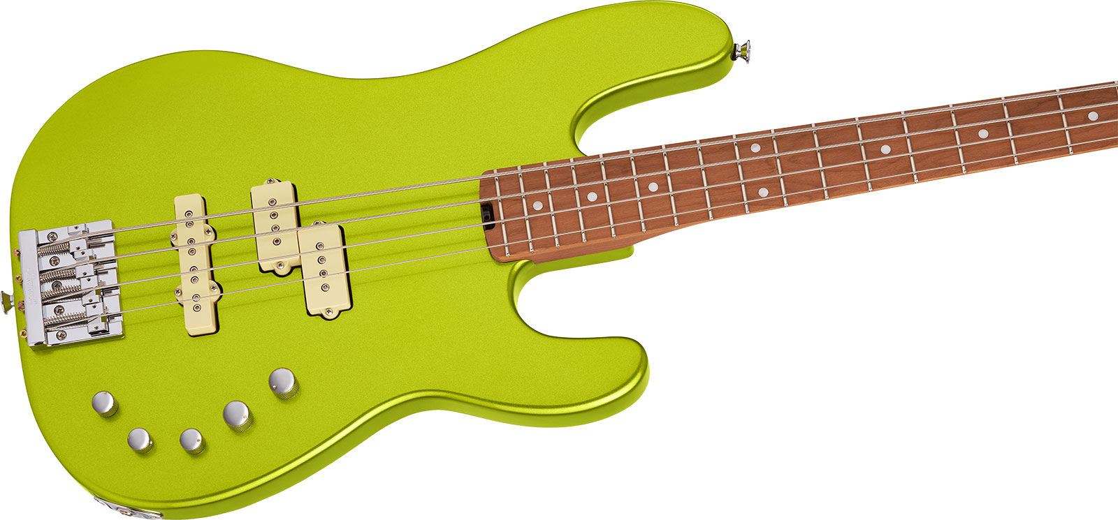 Charvel San Dimas Bass Pj Iv Pro-mod Mex 4c Active Mn - Lime Green Metallic - Solidbody E-bass - Variation 2