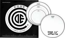 Fell set Code drumheads Tom Pack GENERATOR Transparente Fusion 10/12/14 + CC 14