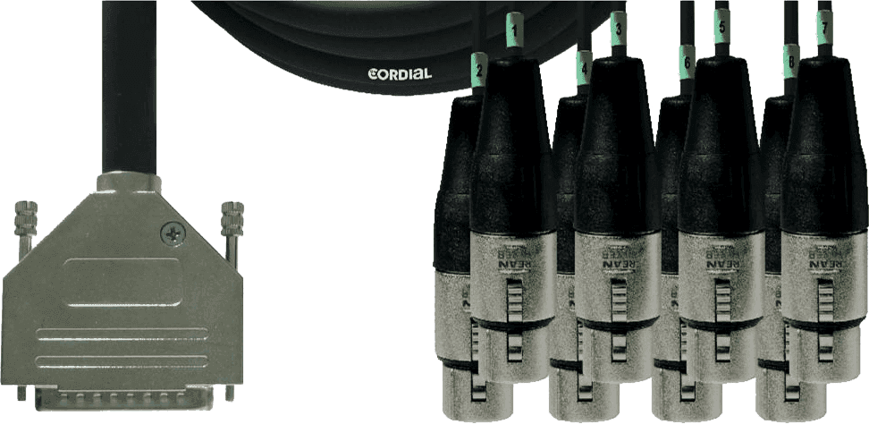 Cordial Cable Breakout Analog Tascam Dsub / 8 Xlrf 1.5m - Multicore-Kabel - Main picture