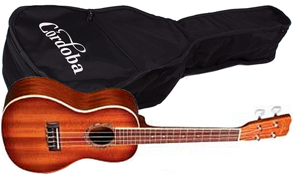 Cordoba 15cm-e Concert Tout Acajou +housse - Edge Burst - Ukulele - Variation 1