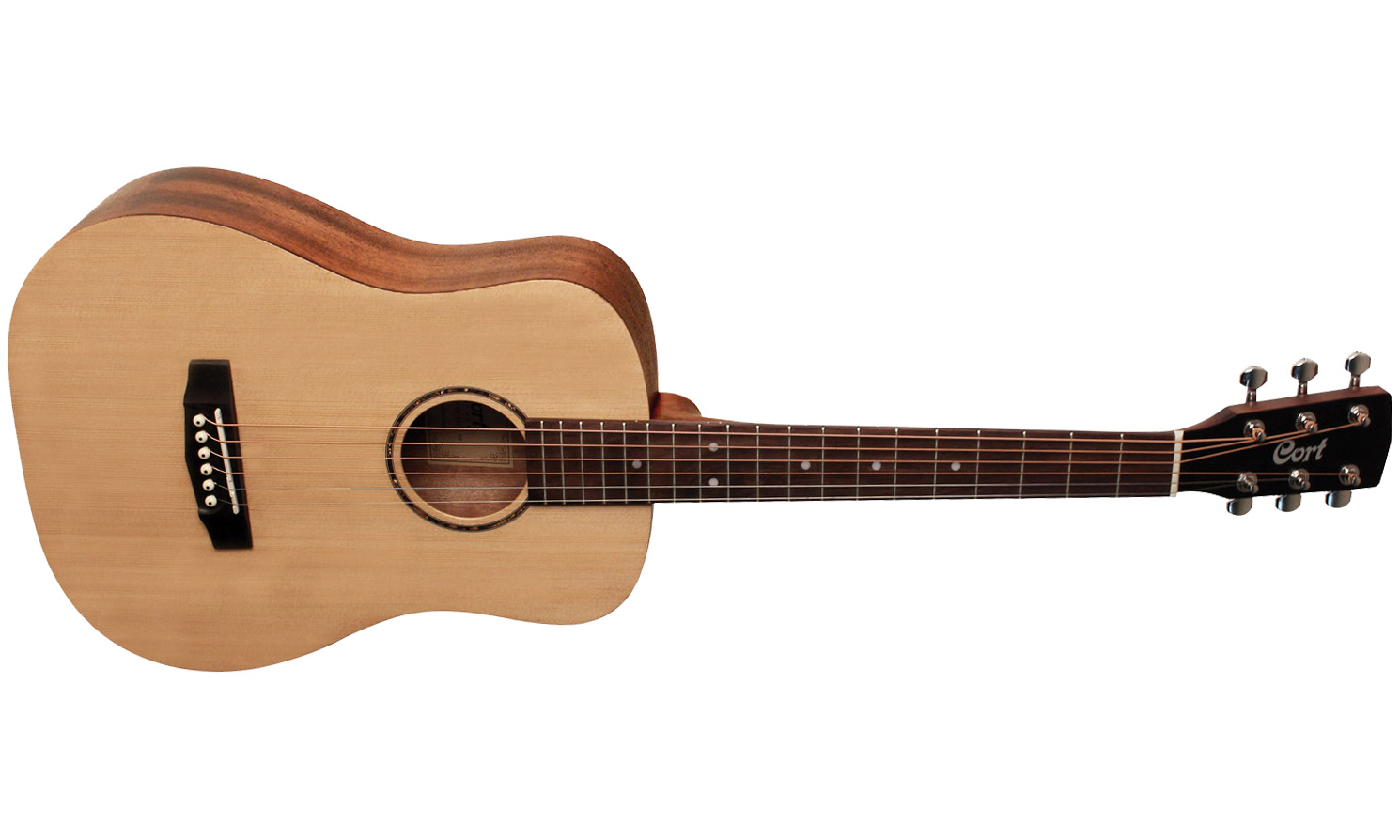 Cort Ad Mini Op Dreadnought 3/4 Epicea Acajou 2016 - Natural Open Pore - Western-Reisegitarre - Variation 1