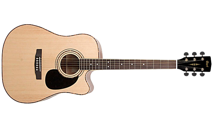Cort Ad880ce Standard Dreadnought Cw Epicea Acajou Mer - Natural Satin - Elektroakustische Gitarre - Variation 1
