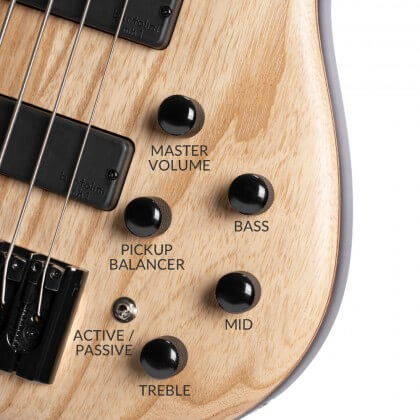Cort B5 Element Artisan 5c Active Bartolini Mn - Open Pore Trans Black - Solidbody E-bass - Variation 4