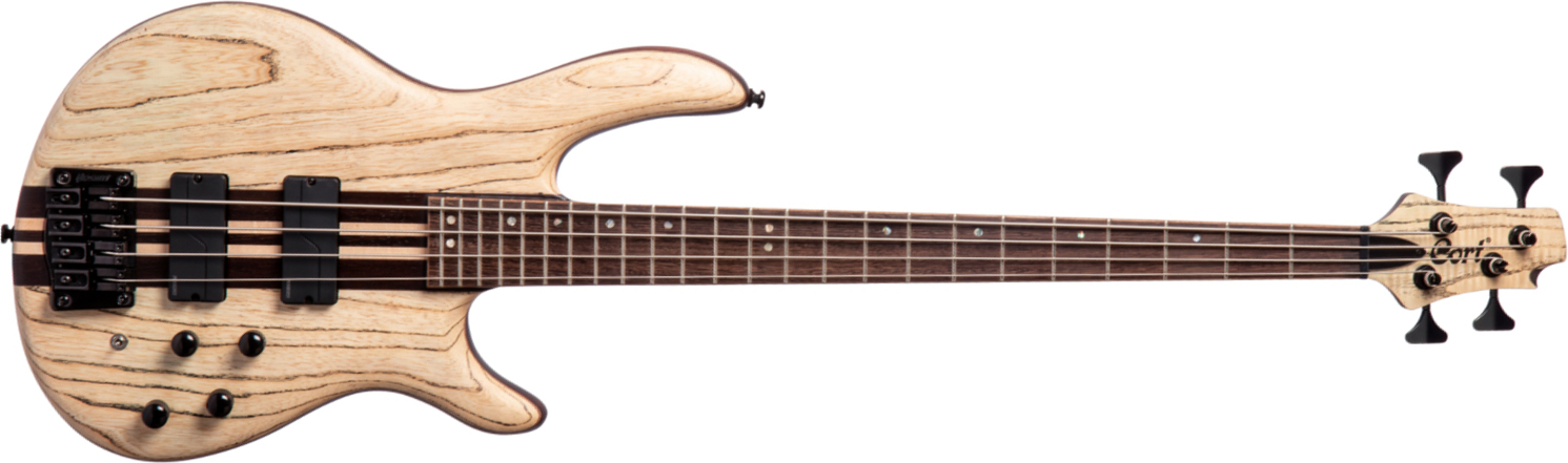Cort A4 Ultra Ash Active Fishman Fluence Pan - Etched Natural Black - Solidbody E-bass - Main picture