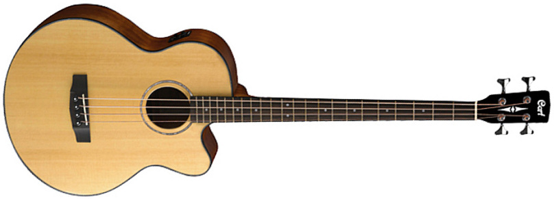 Cort Ab850fb Nat Jumbo Epicea Acajou Fishman + Housse 2016 - Natural Gloss - Akustische Bass - Main picture