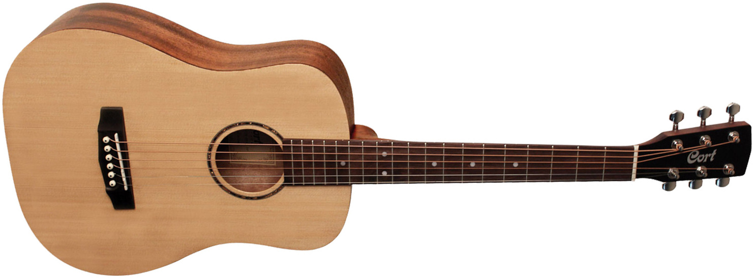 Cort Ad Mini Op Dreadnought 3/4 Epicea Acajou 2016 - Natural Open Pore - Western-Reisegitarre - Main picture