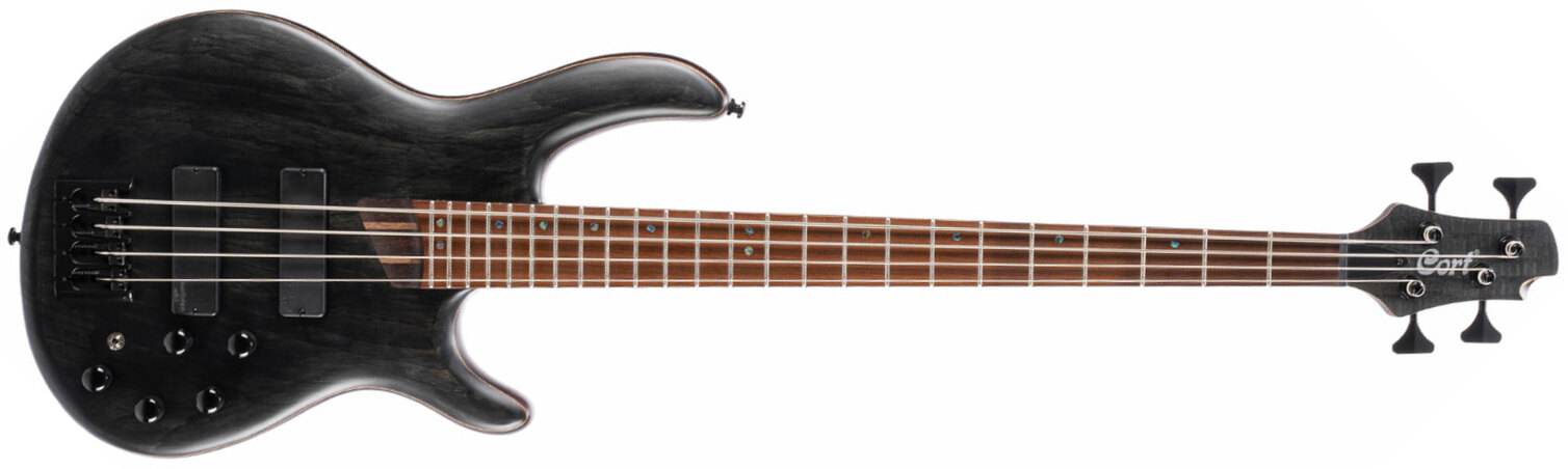 Cort B4 Element Artisan Active Bartolini Mn - Open Pore Trans Black - Solidbody E-bass - Main picture