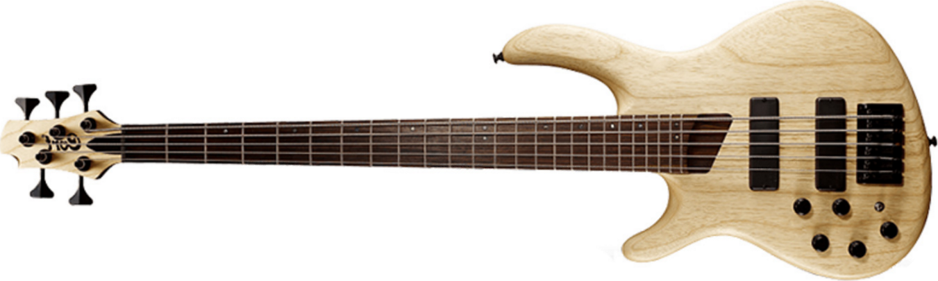 Cort B5 Plus Mh Lh Opm Artisan 5-cordes Gaucher Bartonini Rw - Open Pore Natural - Solidbody E-bass - Main picture