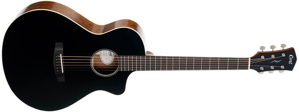 Cort Core-mc Ovangkol Concert Cw Cedre Ovangkol Rw - Black - Folk-Gitarre - Main picture