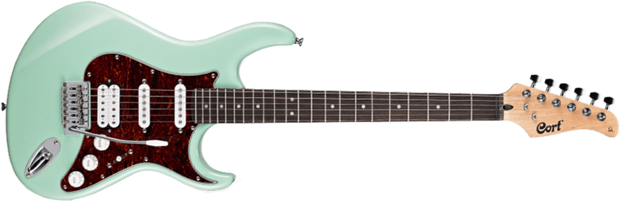 Cort G110 Cgn Tortoise Pickguard Hss Trem - Caribbean Green - E-Gitarre in Str-Form - Main picture
