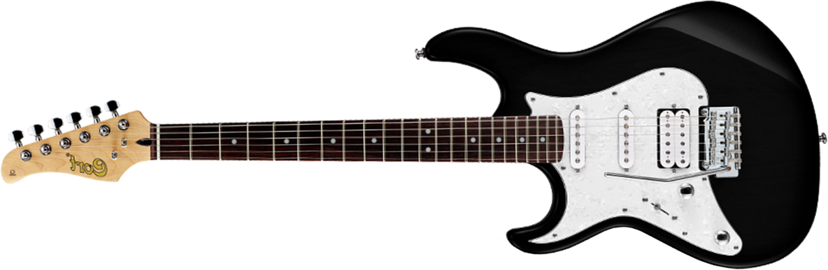 Cort G250g Bk Gaucher Hss Trem - Black - E-Gitarre für Linkshänder - Main picture