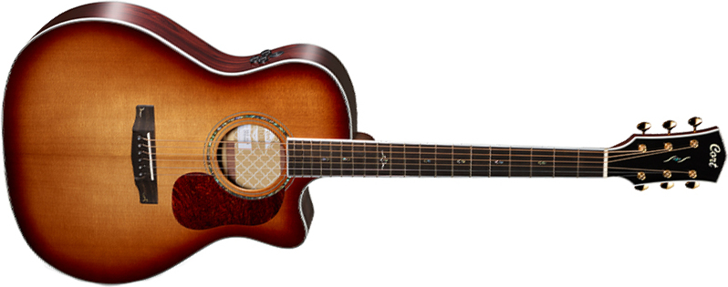 Cort Gold A8 Grand Auditorium Cw Epicea Pau Ferro Eb - Light Burst - Elektroakustische Gitarre - Main picture