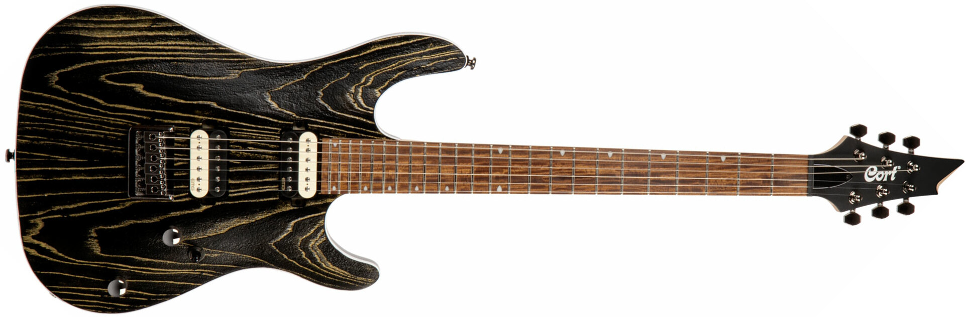 Cort Kx300 Ebr Hh Emg Ht Jat - Etched Black Gold - E-Gitarre in Str-Form - Main picture