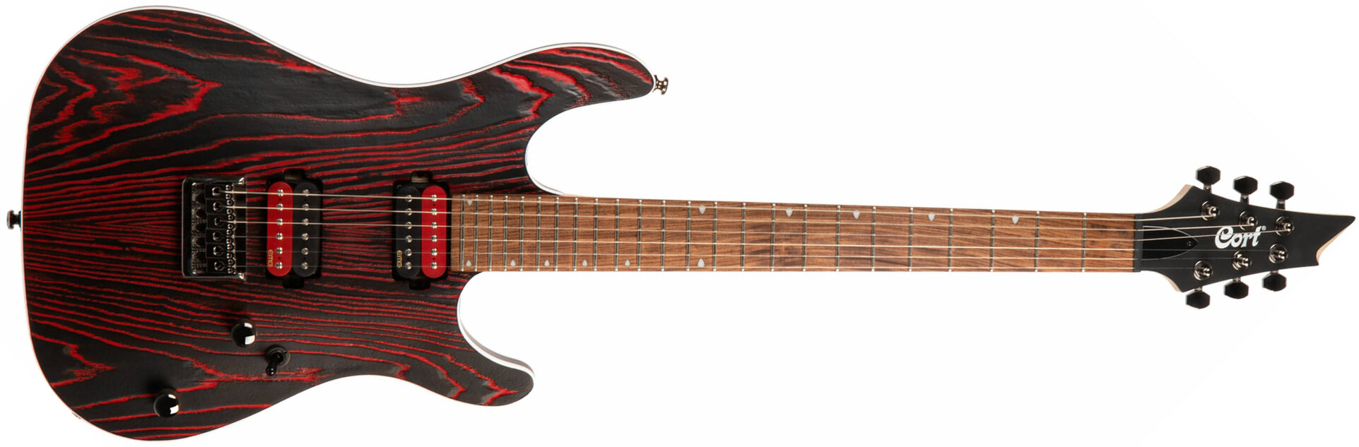 Cort Kx300 Ebr Hh Emg Ht Jat - Etched Black Red - E-Gitarre in Str-Form - Main picture