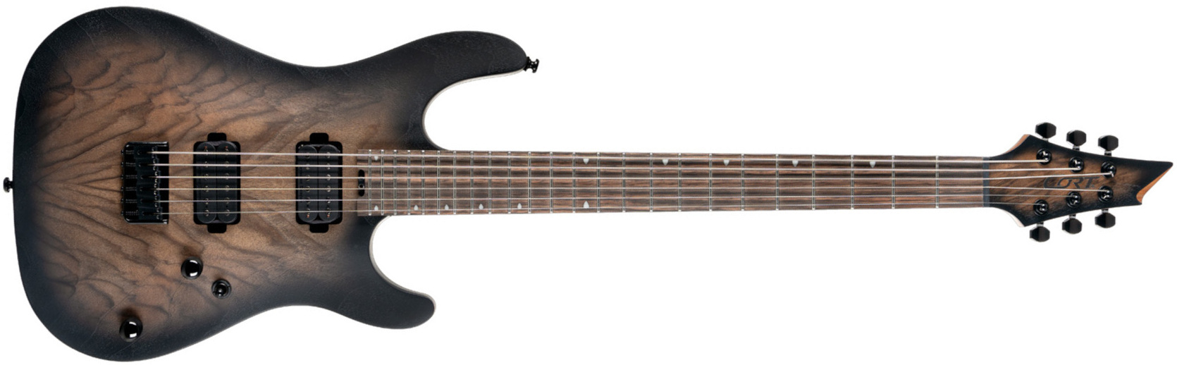 Cort Kx500 Baritone 2h Seymour Duncan Ht Eb - Black Burst - E-Gitarre aus Metall - Main picture