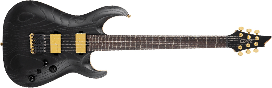 Cort Kx700tt True Temperament 2h Fishman Fluence Modern Ht Eb - Open Pore Black (gold Hardware) - Multi-Scale Guitar - Main picture