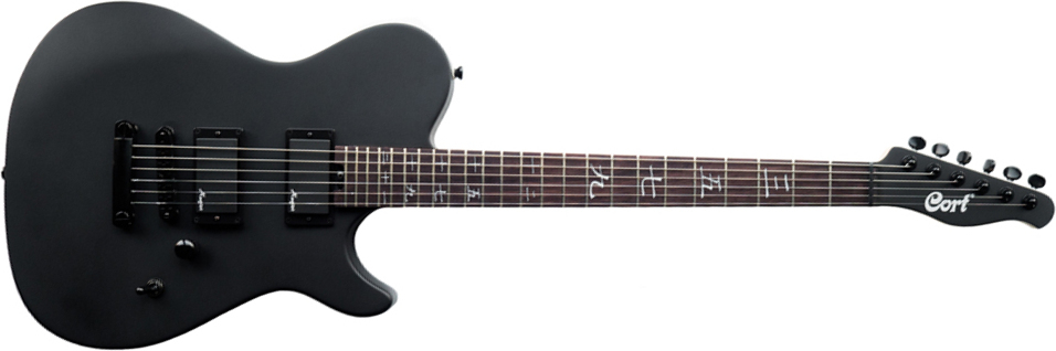 Cort M-jet Manson Stage Hh Ht Jat - Matt Black - E-Gitarre in Teleform - Main picture