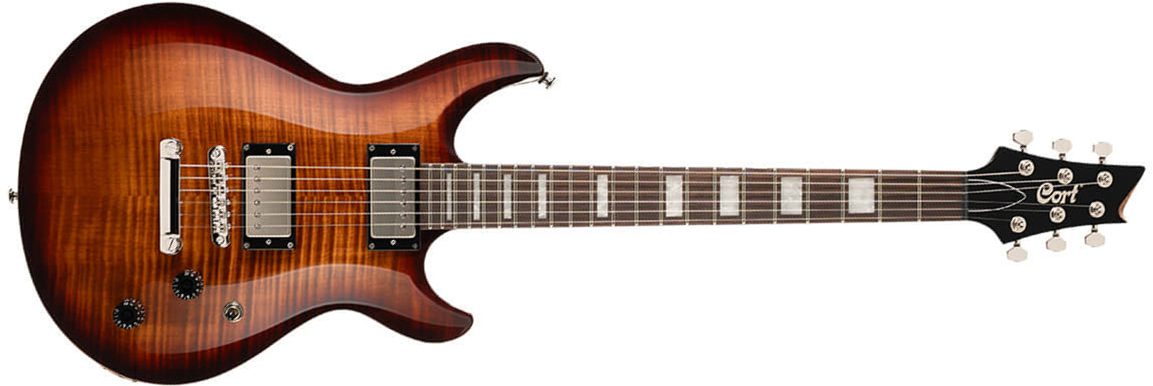 Cort M600 2h Ht Rw - Tobacco Sunburst - Double Cut E-Gitarre - Main picture