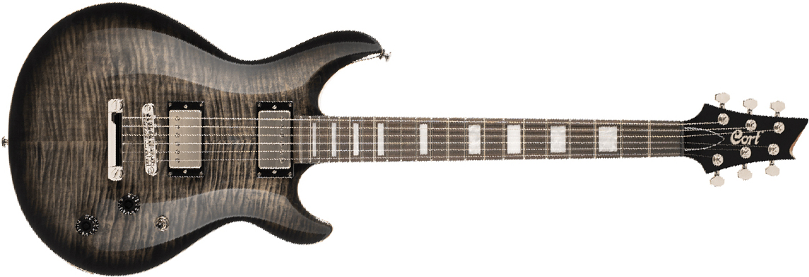 Cort M600 2h Ht Rw - Trans Black Burst - Double Cut E-Gitarre - Main picture