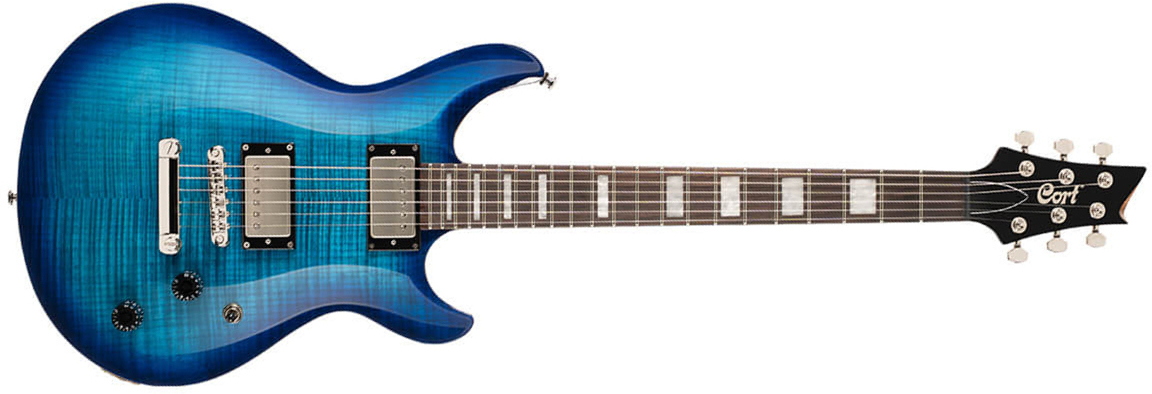 Cort M600 2h Ht Rw - Blue Burst - Double Cut E-Gitarre - Main picture