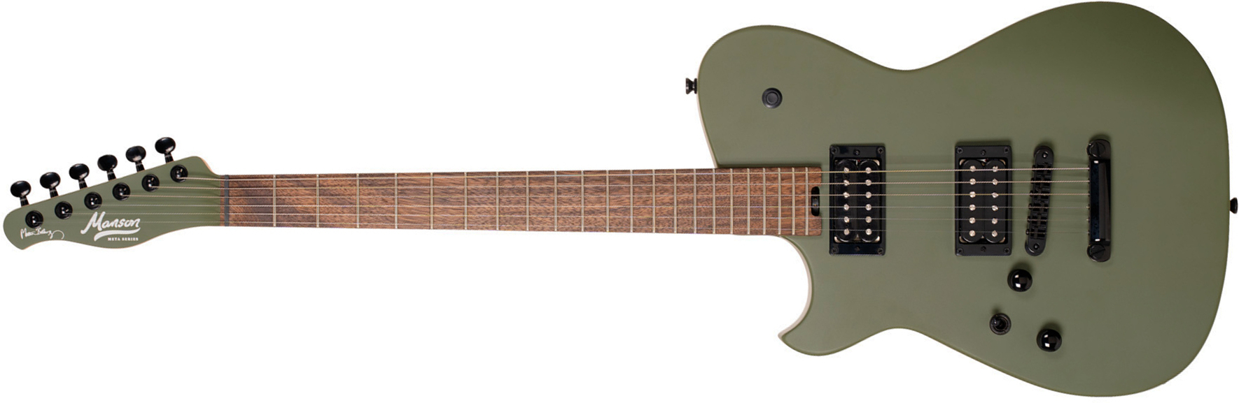 Cort Matthew Bellamy Mbm2h Gaucher Signature 2h Ht Lau - Satin Olive Green - E-Gitarre in Teleform - Main picture