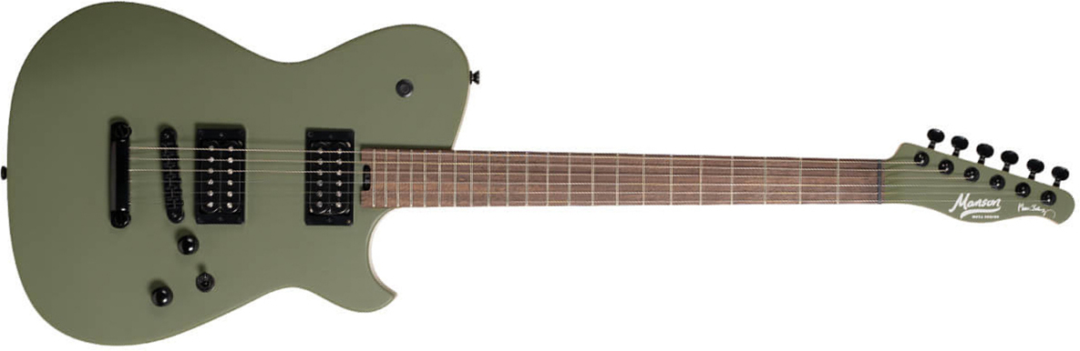 Cort Matthew Bellamy Mbm2h Meta Signature 2h Ht Lau - Satin Olive Green - E-Gitarre in Teleform - Main picture