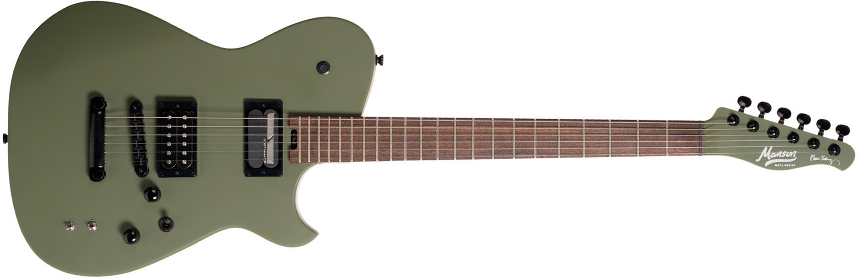 Cort Matthew Bellamy Mbm2h Sustainiac Meta Signature 2h Ht Lau - Satin Olive Green - E-Gitarre in Teleform - Main picture