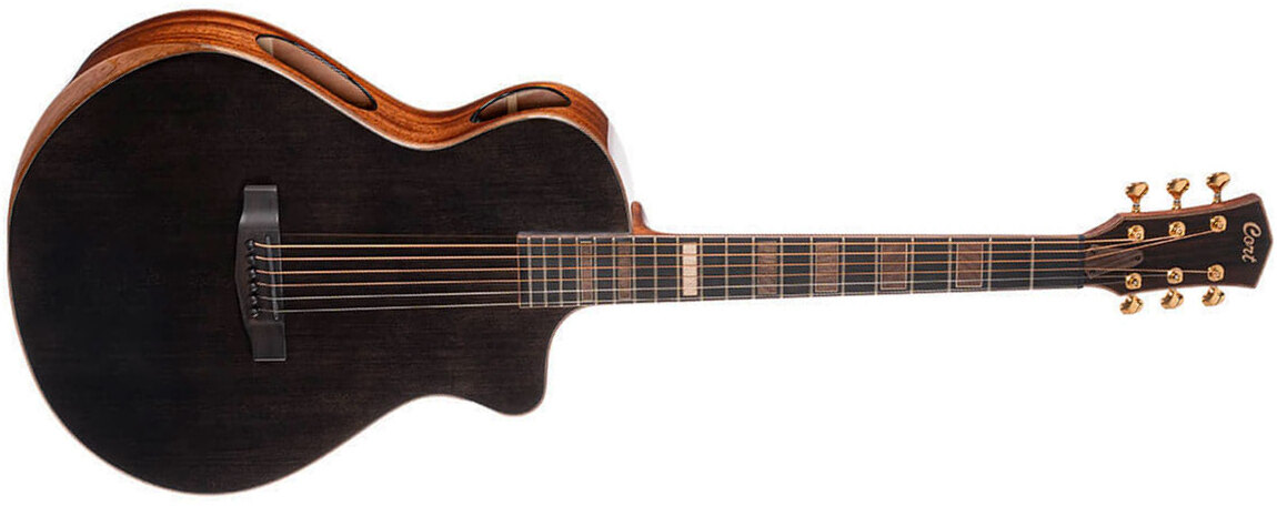 Cort Modern Masterpiece Concert Cw Epicea Acajou Eb - Black - Folk-Gitarre - Main picture