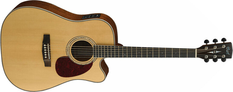 Cort Mr710f Dreadnought Cw Epicea Acajou Ova - Natural Satin - Westerngitarre & electro - Main picture